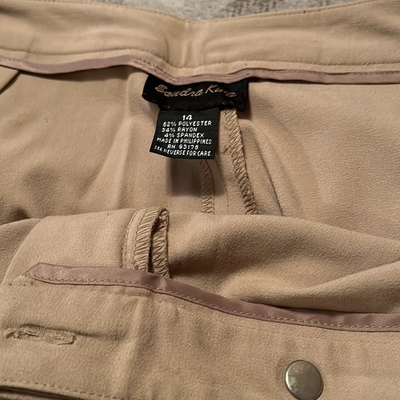 Women Pants by Sandra King size 14 beige zipper front - Picture 5 of 6